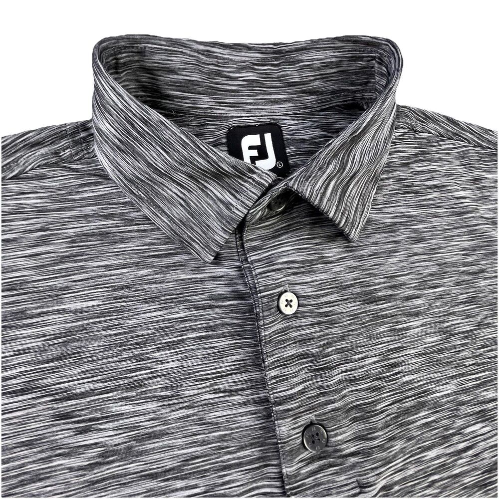 FootJoy Golf Polo Shirt Men’s L Heathered Gray Performance Stretch